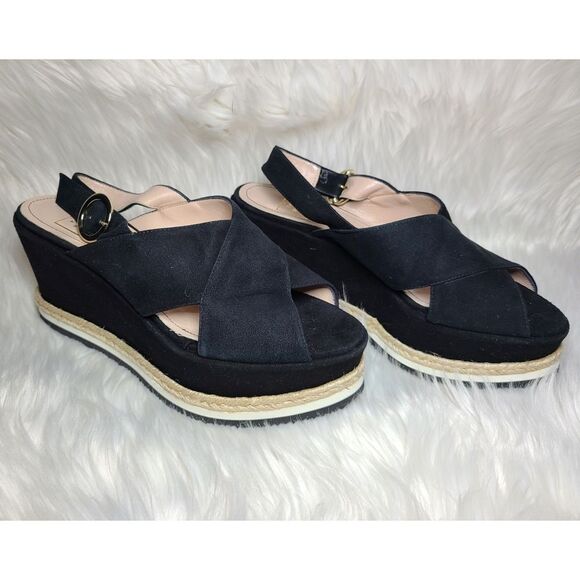 NWOB|The Shoe Box Suede Espadrille Platform Sandals, 37 - Picture 2 of 9